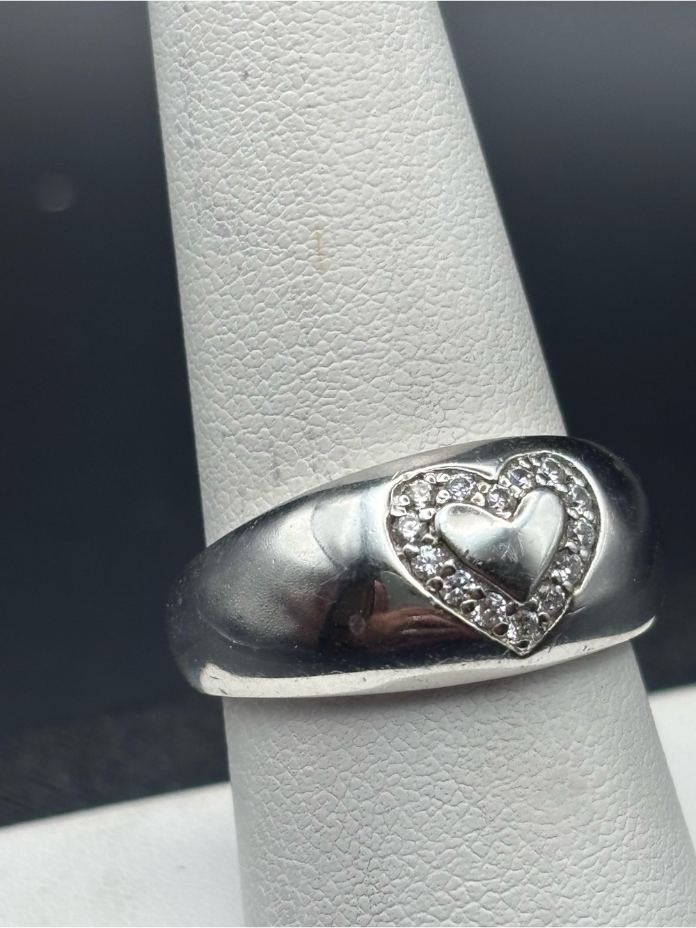 Sterling Silver Heart Accent Ring in Silver